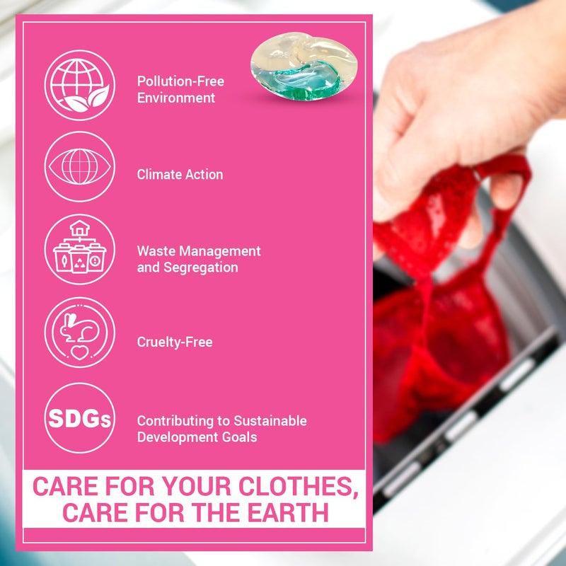 WBM Home Laundry Pods, Total 128 Count | Specially Designed for Undergarments With Soft Heaven Fragrance | Laundry Detergent Pods Formulated With Plant-Based Formula and Gentle Stain Remover - Image 5